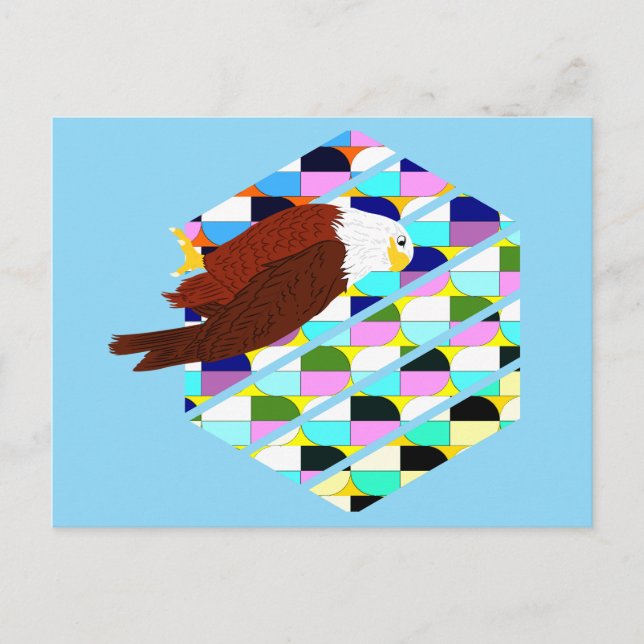 Mid Century Modern Eagle Vykort (Framsida)