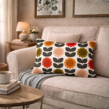 Mid-Century Modern Färgade Retro Groovy Blommor