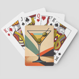 Mid Century Modern Färgblock Martini Art Casinokort