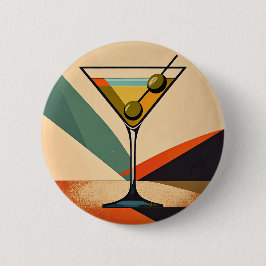 Mid Century Modern Färgblock Martini Konst Knapp