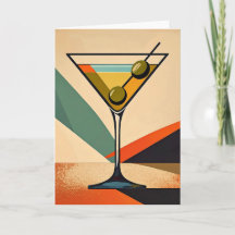 Mid Century Modern Färgblock Martini Konst