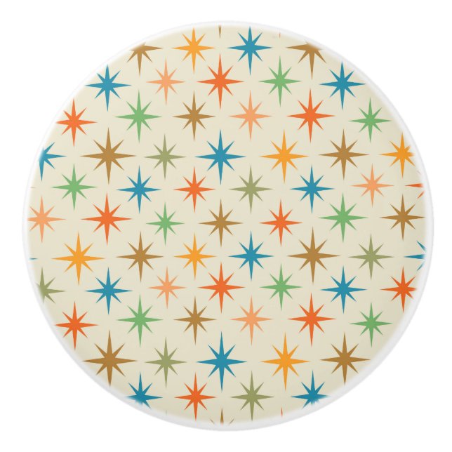 Mid century Modern Färgglada Atomära Stjärnexplosi Knopp (Framsidan)