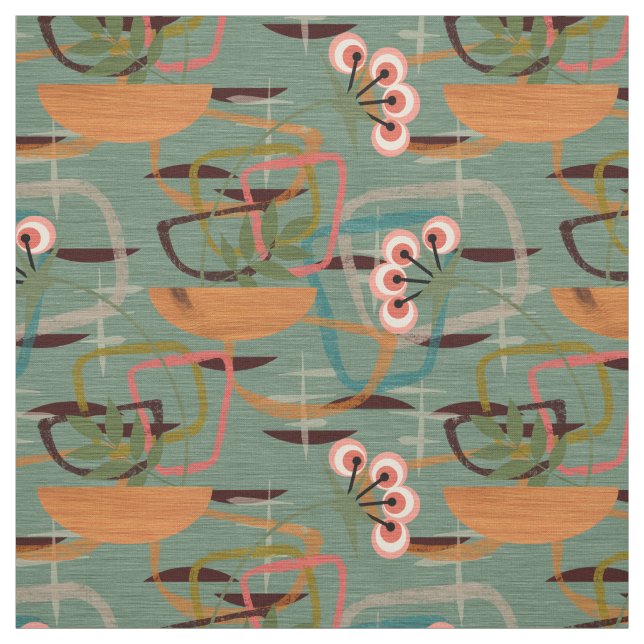 Mid Century Modern | Femtio Stil Flowers Tyg (Provkarta)