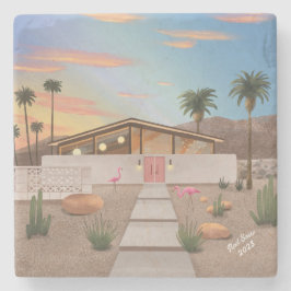 Mid Century Modern Flamingo House Stenunderlägg