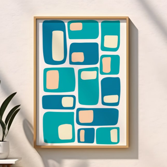 Mid Century Modern Funky Geometriska Former Poster (Skapare uppladdad)