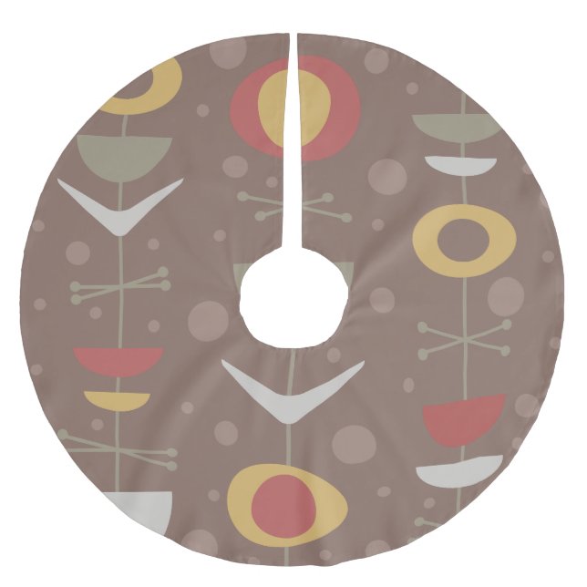 Mid Century Modern Garden Brown Julgransmatta Borstad Polyester (Framsidan)