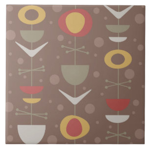 Mid Century Modern Garden Brown Kakelplatta