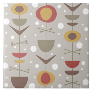 Mid Century Modern Garden - flerfärgad Kakelplatta