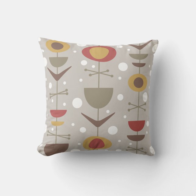 Mid Century Modern Garden - flerfärgad Kudde (Framsida)