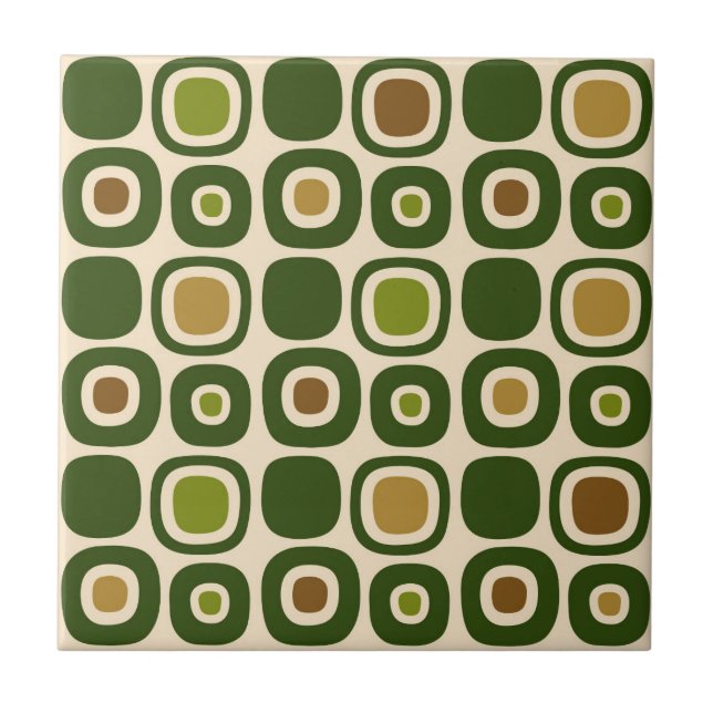 Mid Century Modern Garden Väg Mönster Kakelplatta (Framsidan)