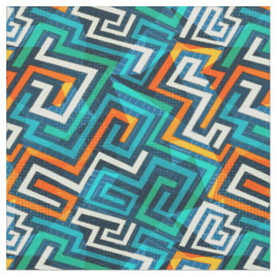 Mid Century Modern Geo Abstrakt Tyg