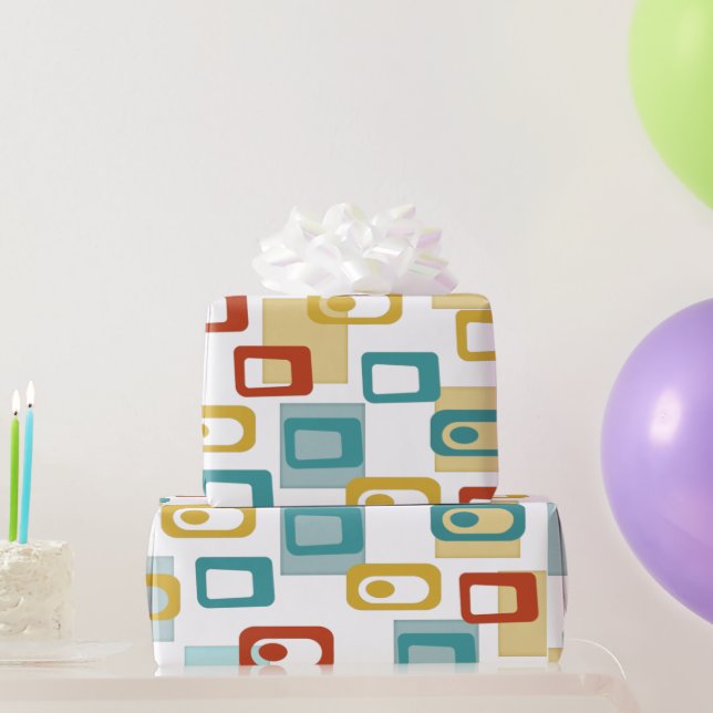 Mid Century Modern Geo Pod Mönster Presentpapper (Festgåvor)