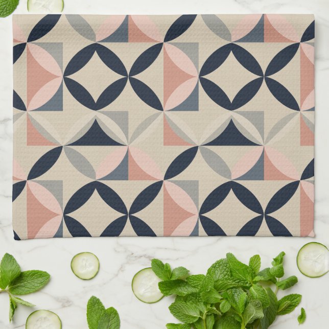 Mid Century Modern Geometric Abstract Pattern  Kökshandduk (Vikta)