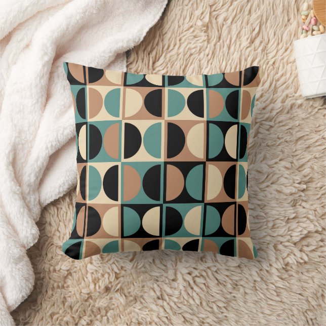 Mid Century Modern Geometric Abstract Pattern Kudde (Filt)