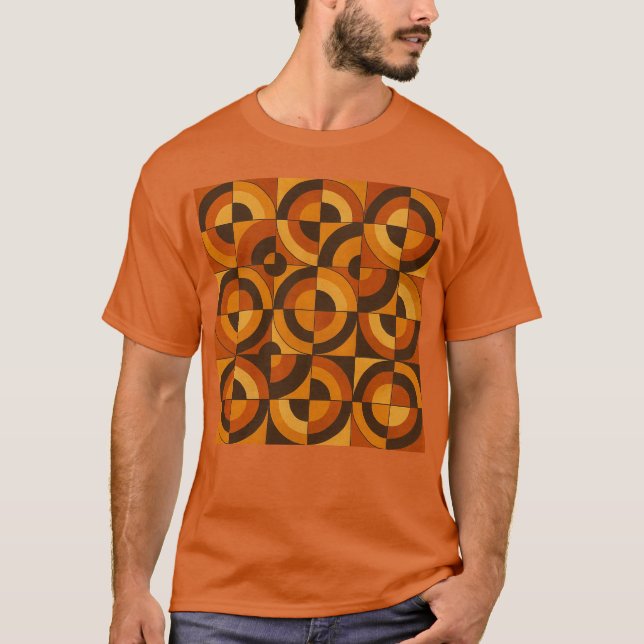 Mid Century Modern Geometric Abstract Pattern T Shirt (Framsida)