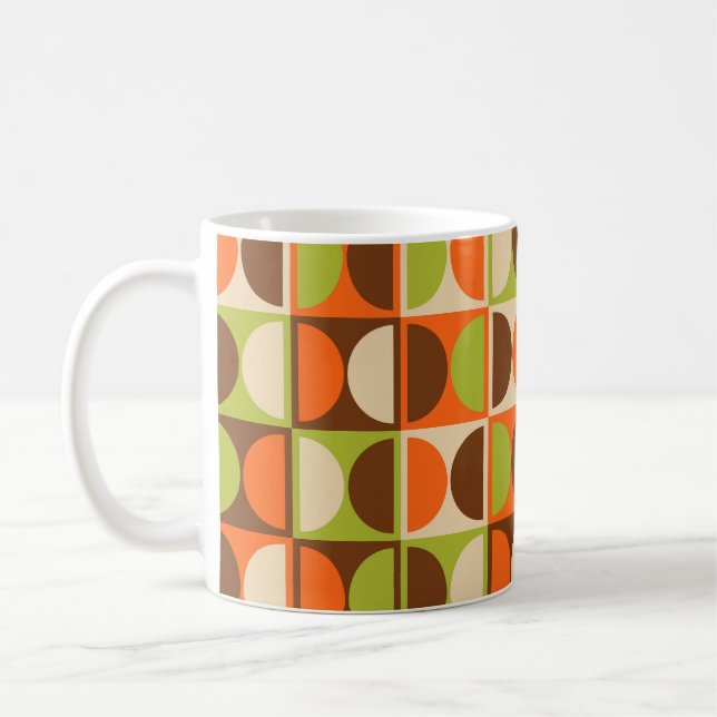 Mid Century Modern Geometric Abstrakt Mönster Kaffemugg (Vänster)