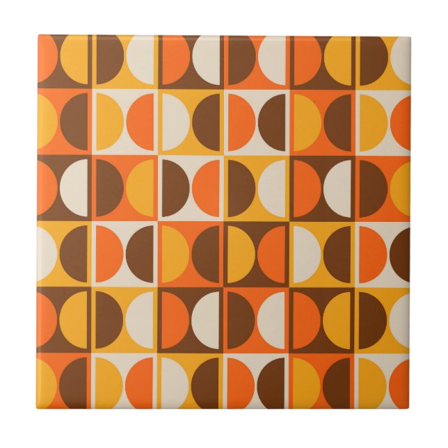 Mid Century Modern Geometric Abstrakt Mönster Kakelplatta (Framsidan)