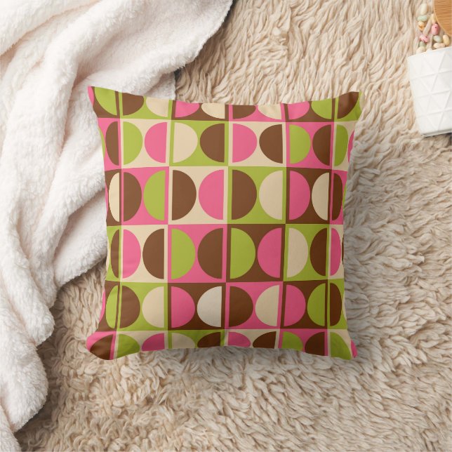 Mid Century Modern Geometric Abstrakt Mönster Kudde (Filt)