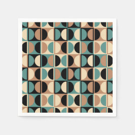 Mid Century Modern Geometric Abstrakt Mönster Pappersservett