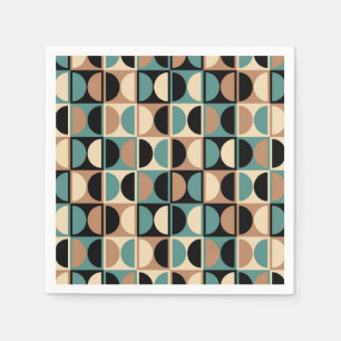 Mid Century Modern Geometric Abstrakt Mönster Pappersservett