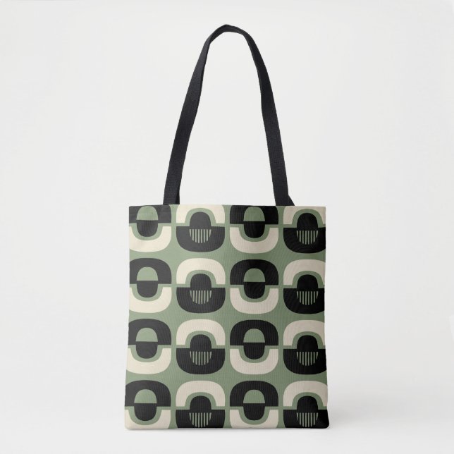Mid Century Modern Geometric Abstrakt Mönster Tygkasse (Framsida)