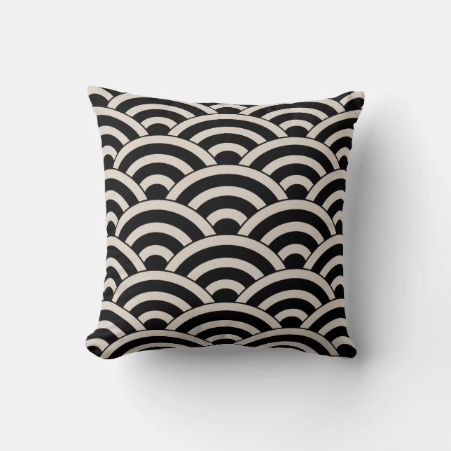 Mid Century Modern Geometric Arch Pattern Kudde (Framsida)