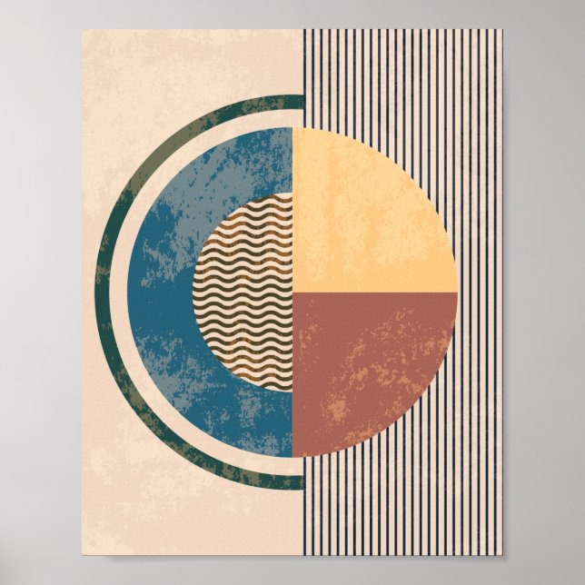 Mid Century Modern Geometric boho art boho Poster (Framsidan)