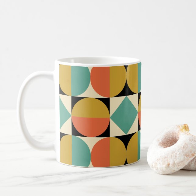Mid Century Modern Geometric Design Kaffemugg (Med munk)