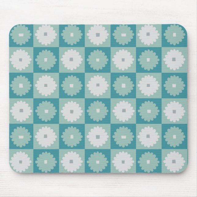 Mid Century Modern Geometric Flower Mousepad Musmatta (Framsidan)