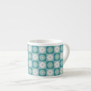 Mid Century Modern Geometric Flowers Espresso Mugg Espressomugg