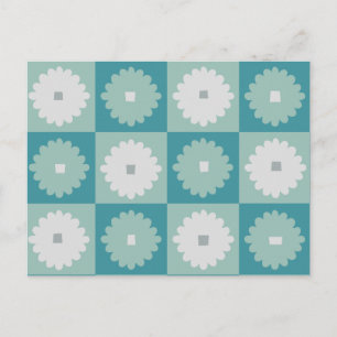 Mid Century Modern Geometric Flowers-vykort Vykort