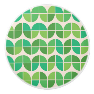 Mid Century Modern Geometric Grönt Mönster Knopp