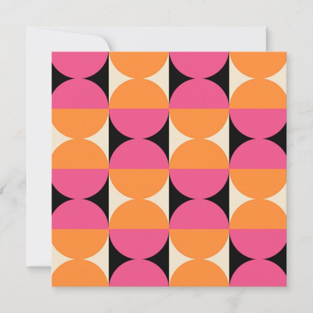 Mid Century Modern Geometric Mönster Inbjudningar (Framsida)