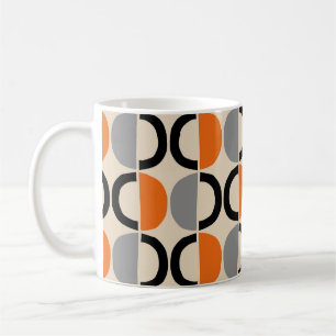 Mid Century Modern Geometric Mönster Kaffemugg