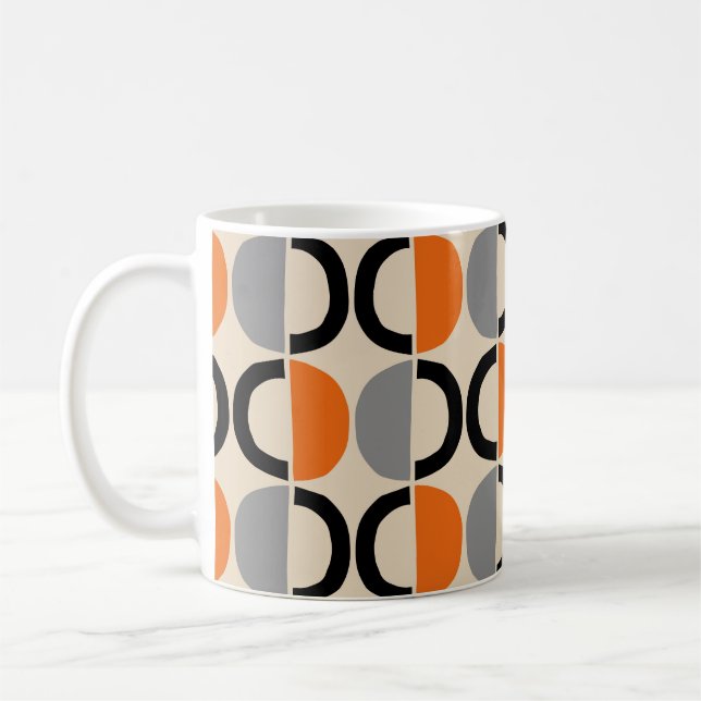 Mid Century Modern Geometric Mönster Kaffemugg (Vänster)