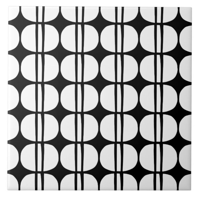 Mid Century Modern Geometric Mönster Kakelplatta (Framsidan)