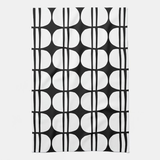 Mid Century Modern Geometric Mönster Kökshandduk (Vertikal)