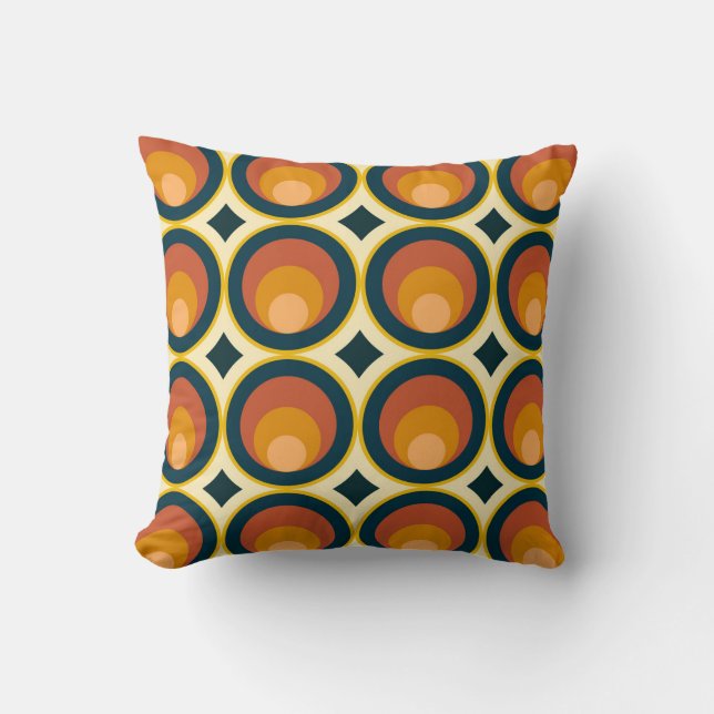 Mid Century Modern Geometric Mönster Kudde (Framsida)