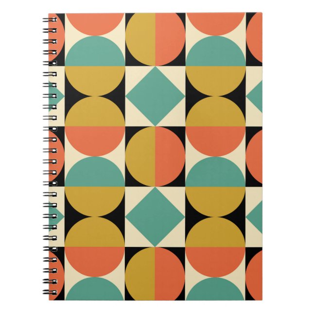 Mid Century Modern Geometrisk Abstrakt Anteckningsbok (Framsidan)
