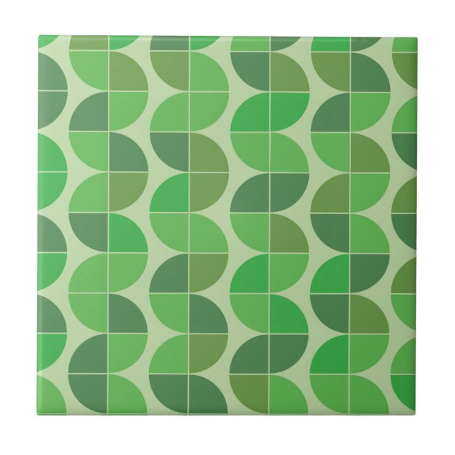Mid Century Modern Geometrisk Abstrakt grön   Kakelplatta (Framsidan)