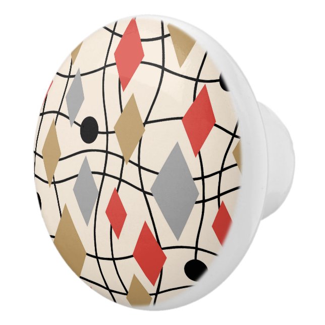 Mid Century Modern Geometrisk Abstrakt Knopp (Höger)