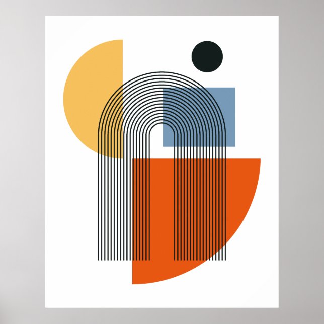 Mid Century Modern Geometrisk Abstrakt Väggkonst  (Framsidan)