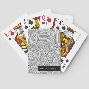 Mid Century Modern Geometrisk Båge Svart Vitt Casinokort