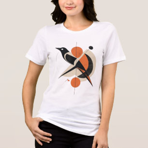 Mid-Century Modern Geometrisk Fågel Abstrakt Konst T Shirt