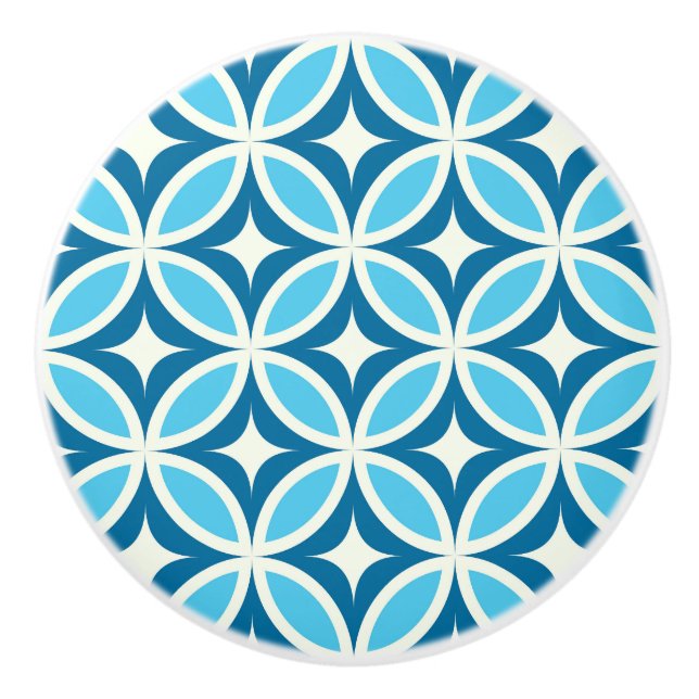 Mid century modern geometrisk marinblå knopp (Framsidan)