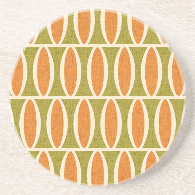 Mid Century Modern Geometrisk Oval Mönster Underlägg (Framsidan)
