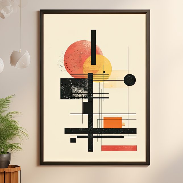 Mid-Century Modern Geometrisk Solnedgång Poster (Skapare uppladdad)