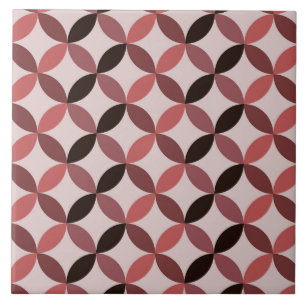 Mid Century Modern geometriska cirklar korallbrun Kakelplatta