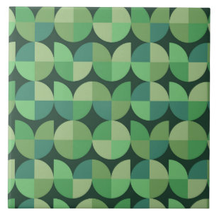 Mid Century Modern geometriska former Grön  Kakelplatta