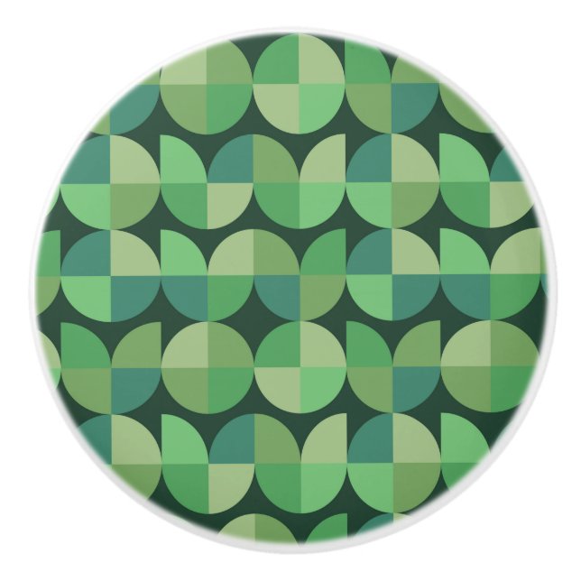 Mid Century Modern geometriska former Grön  Knopp (Framsidan)